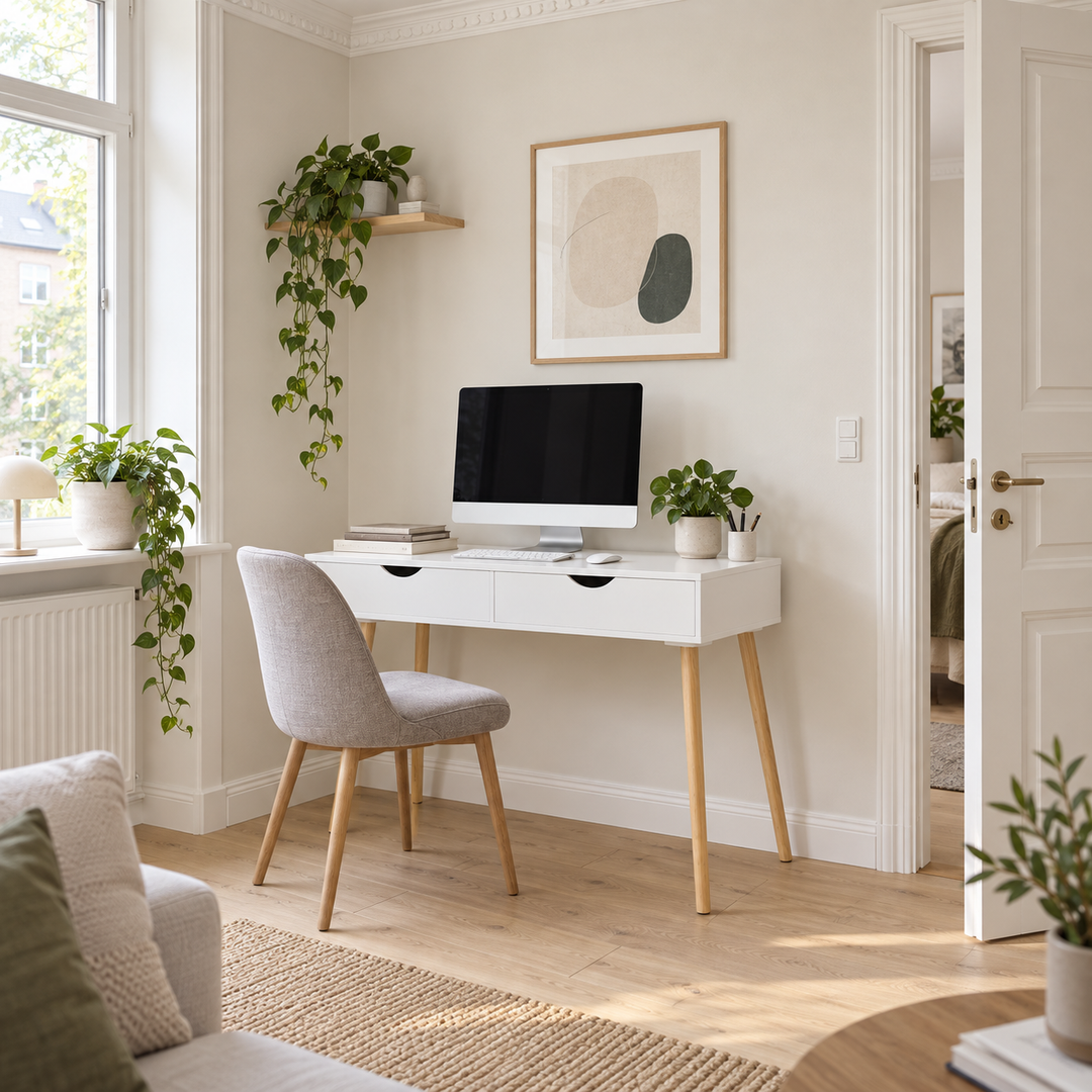 5 møbler til et hjem med klassiske stuklofter – skrivebord med to skuffer