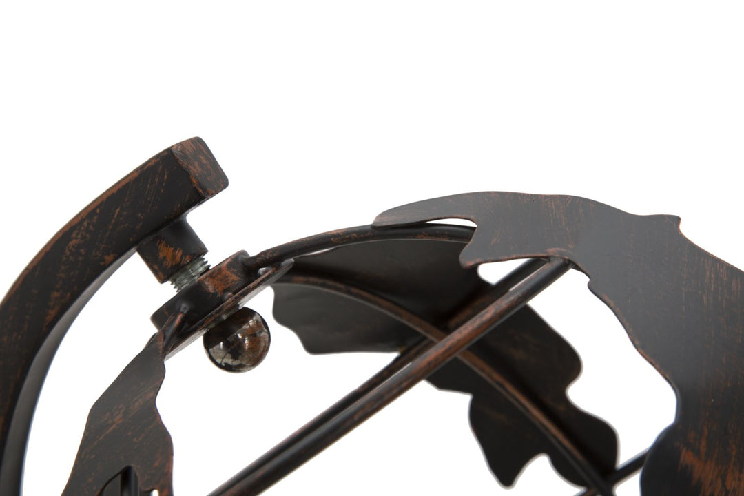 Industriel bordlampe i jern, globus-design – 24x20x40 cm