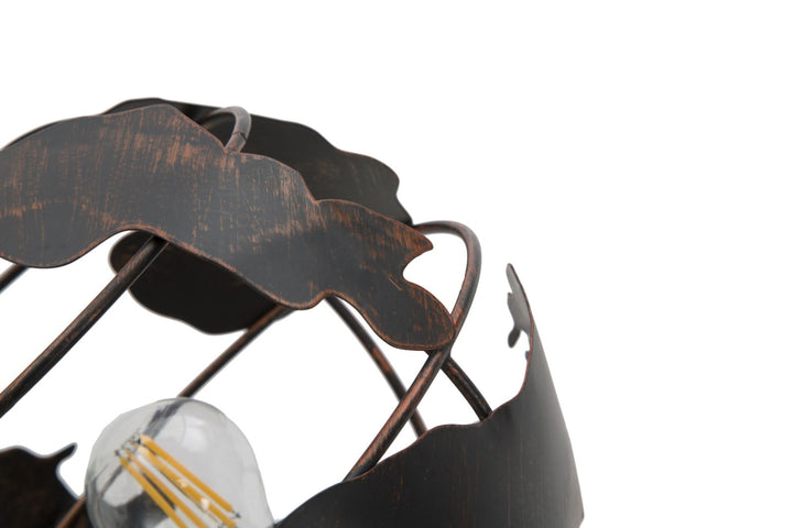 Industriel bordlampe i jern, globus-design – 24x20x40 cm