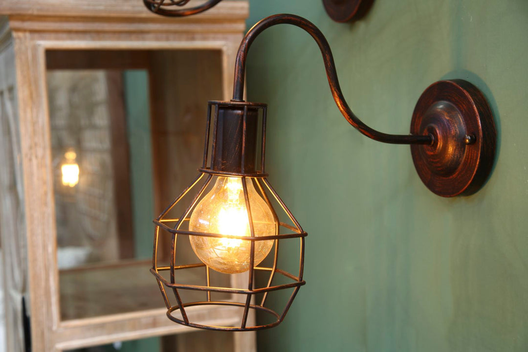 Industriel lampe i jern – 32x14x30 cm