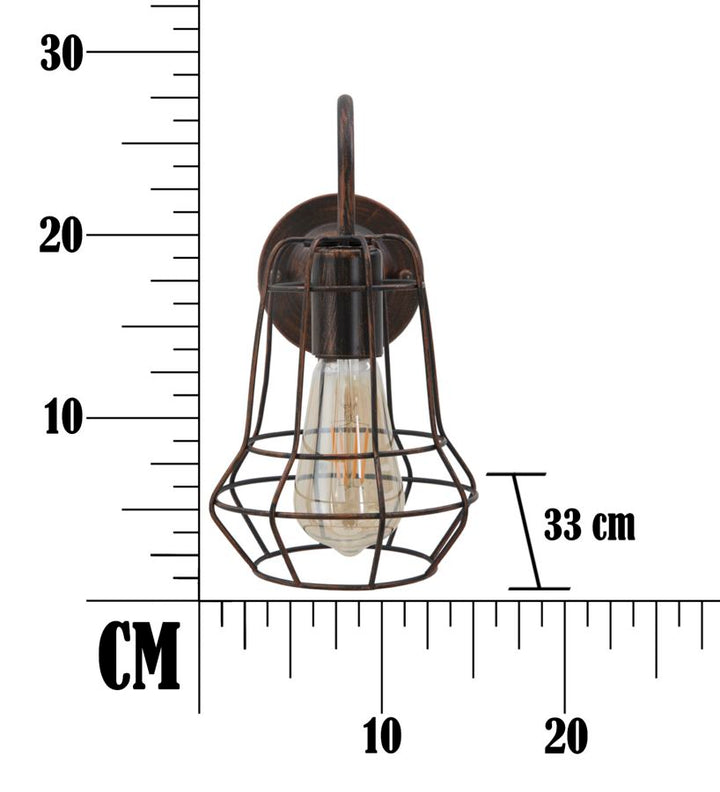 Industriel lampe i jern – 33x15x27 cm