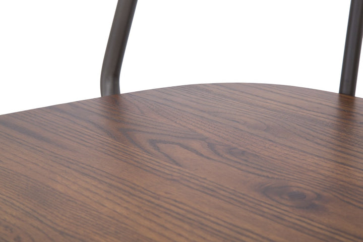 Industriel stol i metal og træ – 54x45x102 cm