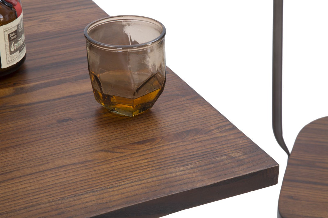 Industriel stol i metal og træ – 54x45x102 cm