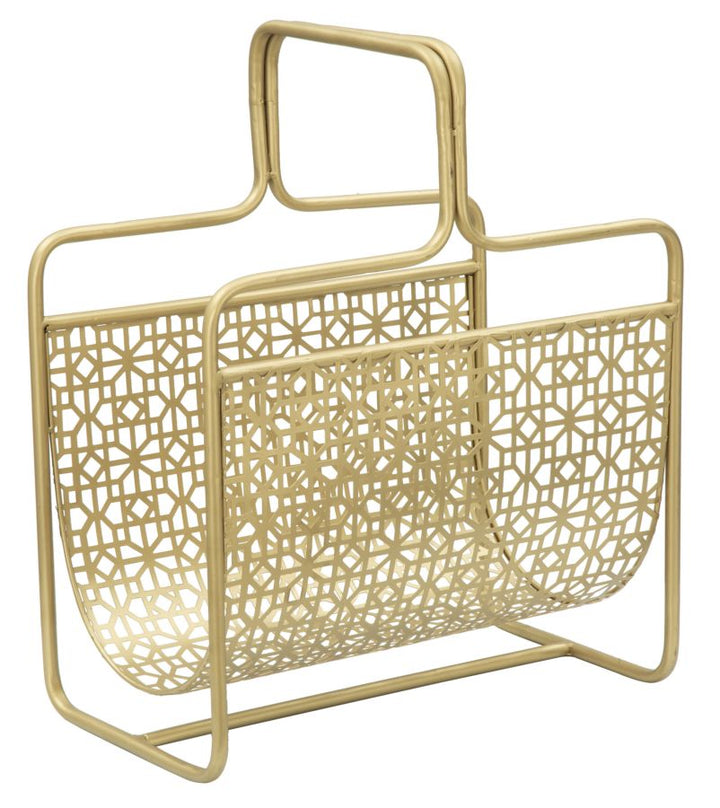 Glam magasinstativ i guldfarve, metal – 37x22x44 cm