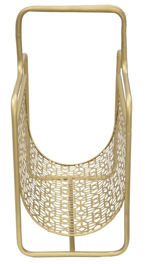 Glam magasinstativ i guldfarve, metal – 37x22x44 cm