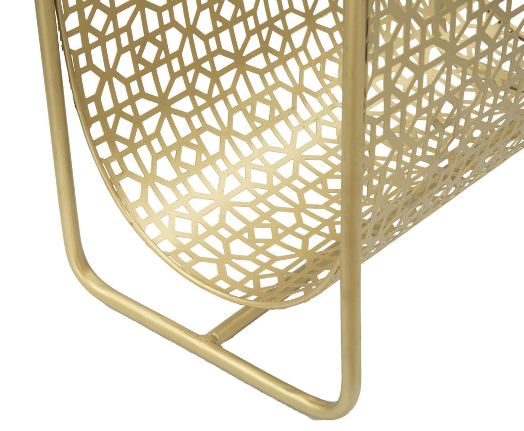 Glam magasinstativ i guldfarve, metal – 37x22x44 cm