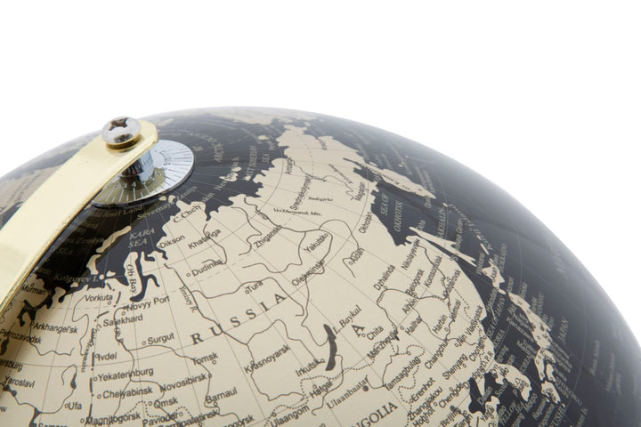 Glam jordklode i guldfarve og sort, plast/jern – 25x34 cm