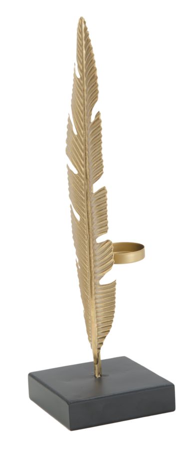 Glam lysestage i guldfarve, metal – 10x10x34 cm