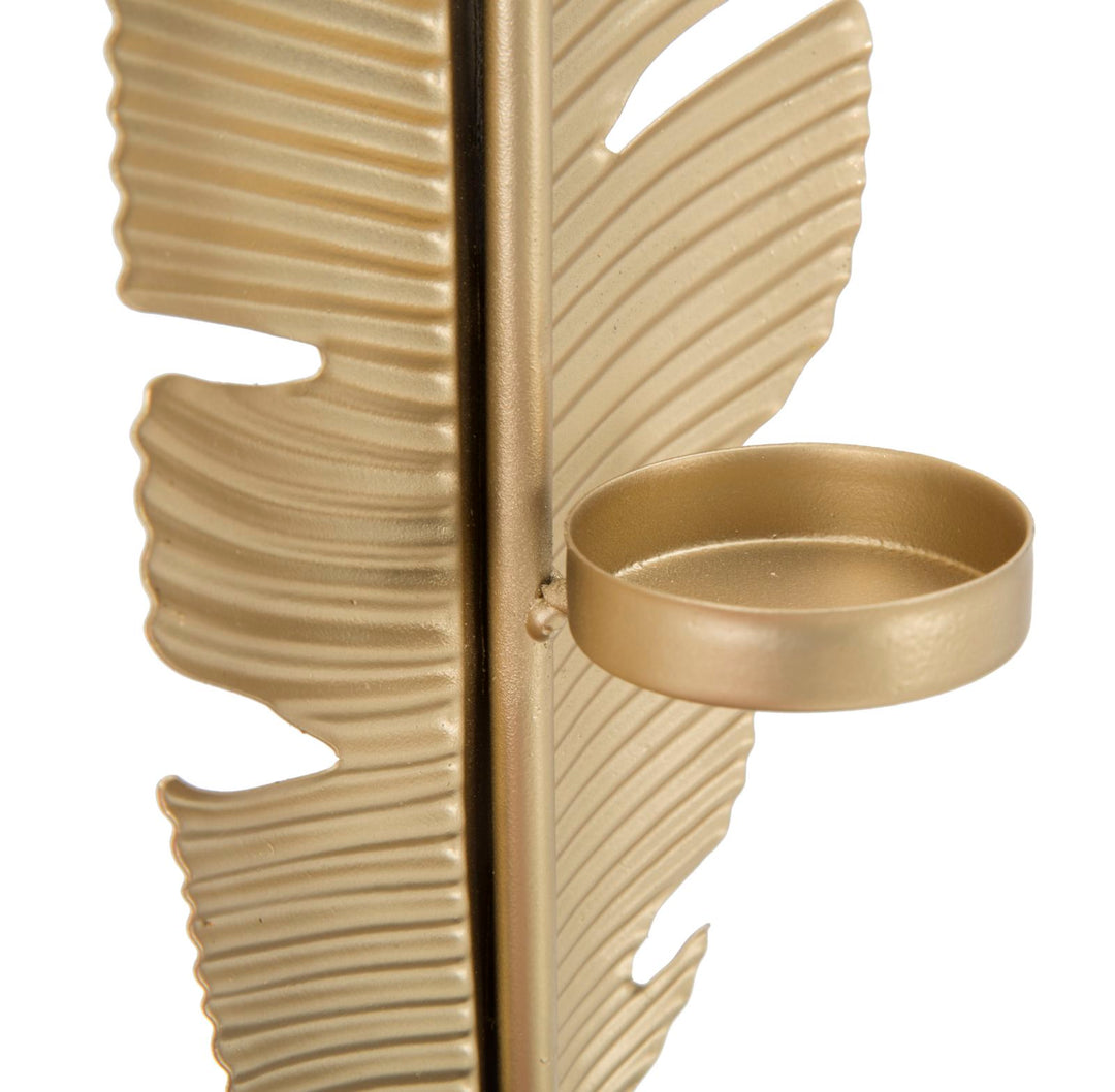 Glam lysestage i guldfarve, metal – 10x10x34 cm