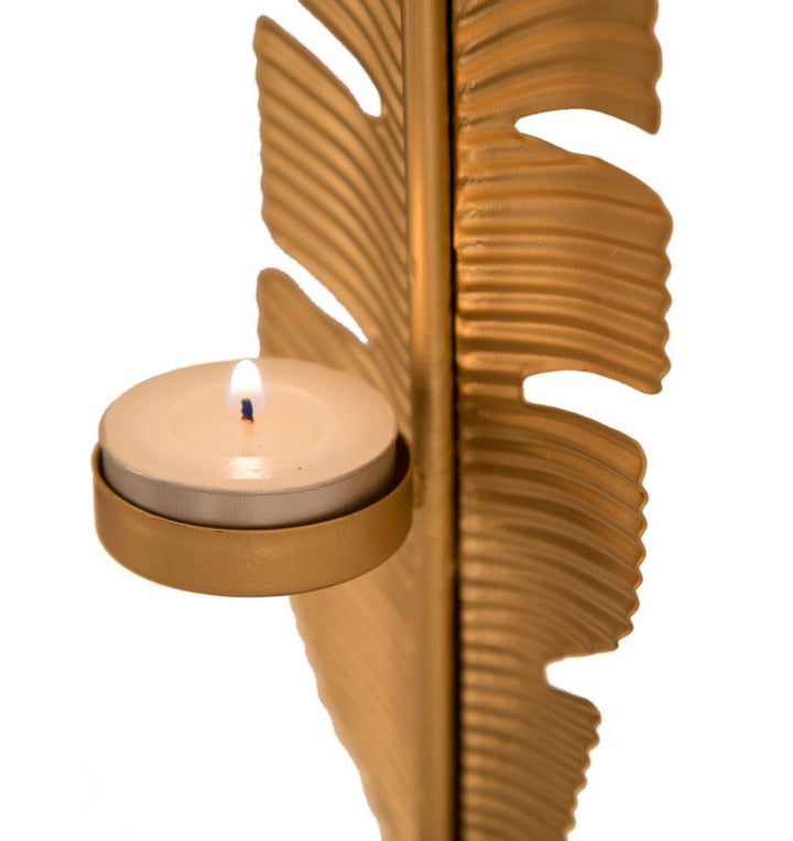 Glam lysestage i guldfarve, metal – 10x10x34 cm