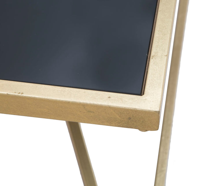 Glam bord i guldfarve, jern/glas – 110x60x45 cm