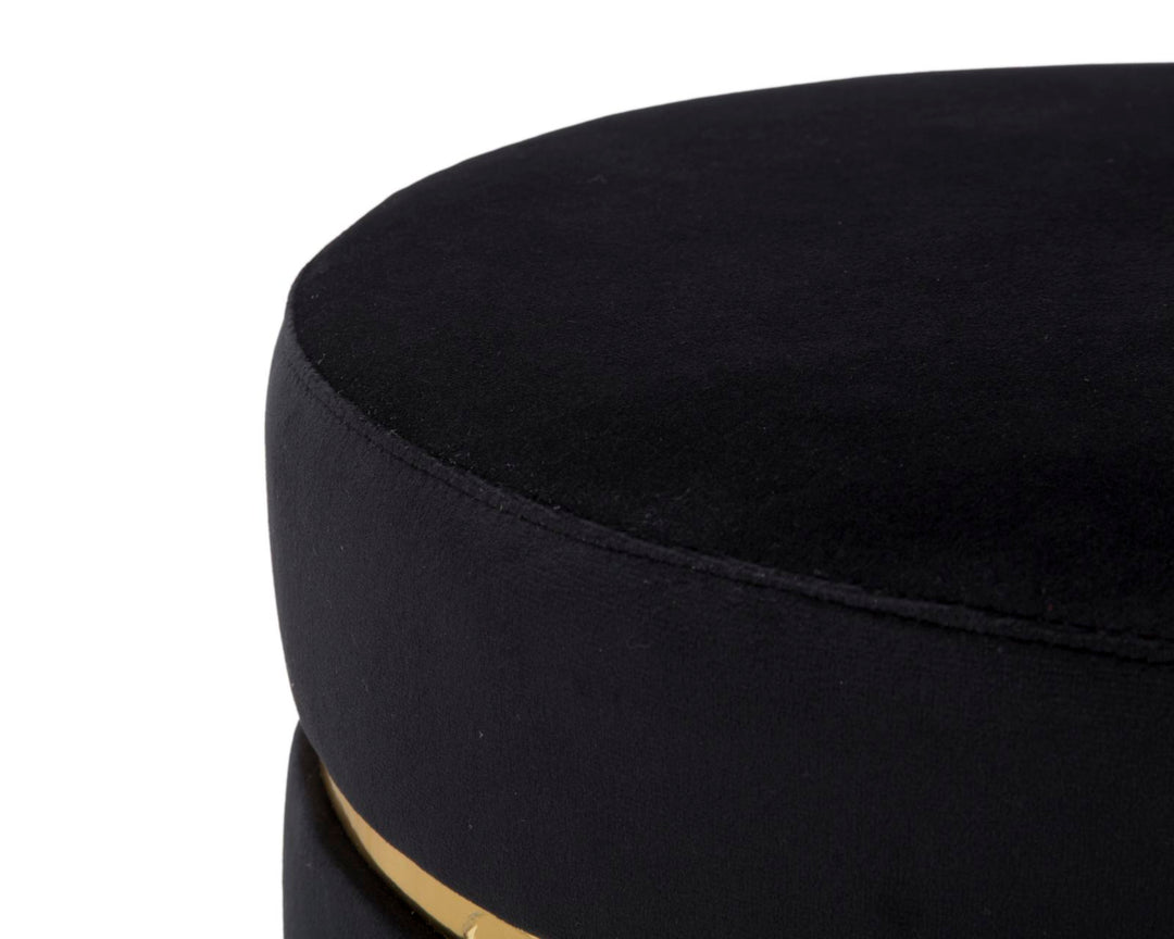 Glam taburet i fyrretræ/skum/polyester – 35x40x5 cm