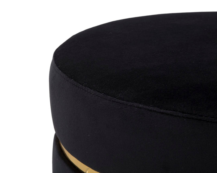 Glam taburet i fyrretræ/skum/polyester – 35x40x5 cm