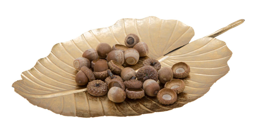 Glam fad i guldfarve, metal – 23x2x35 cm