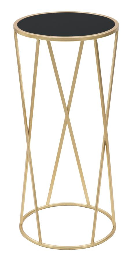 Glam sidebord i guldfarve, jern/glas – 35x75 cm