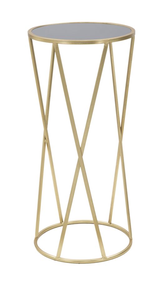 Glam sidebord i guldfarve, jern/glas – 35x75 cm