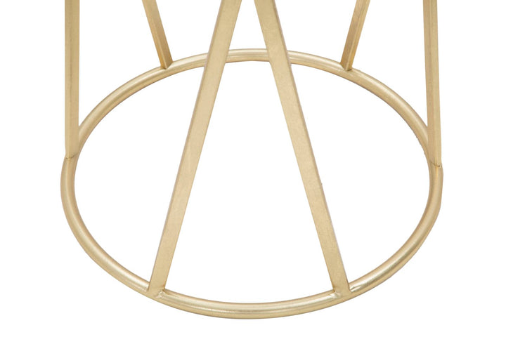 Glam sidebord i guldfarve, jern/glas – 35x75 cm