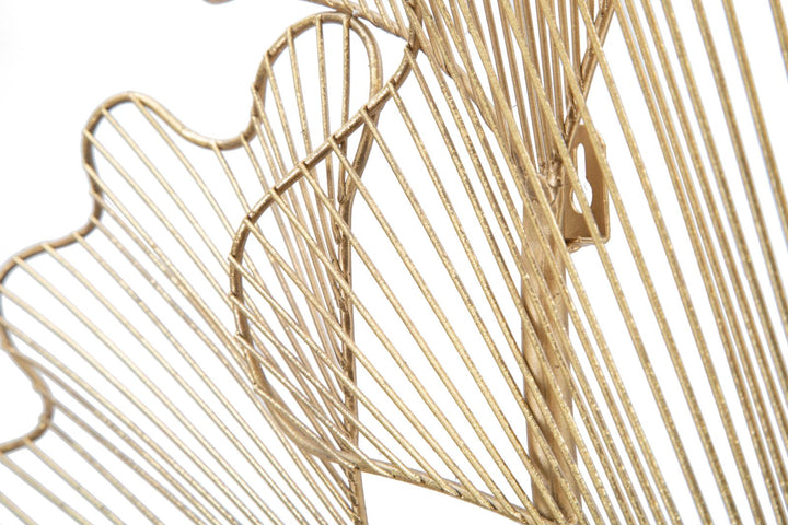 Glam vægdekoration i guldfarve, metal – 79x5x68 cm