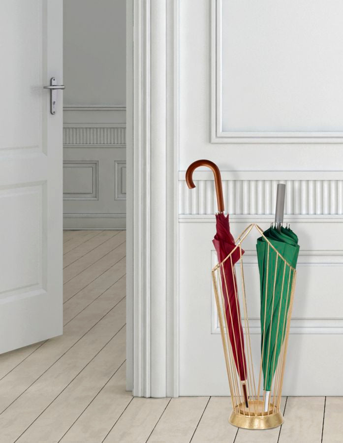 Glam paraplystativ i guldfarve, metal – 25x5x18 5x60 cm