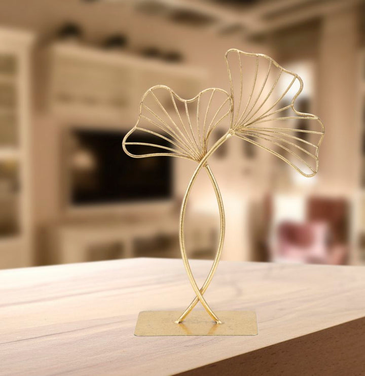 Glam skulptur i jern, guldfarvet – 25x8x5 cm