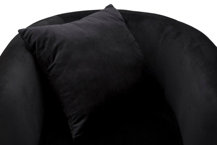 Glam stol i sort i træ, stof og metal – 76x74x71 cm