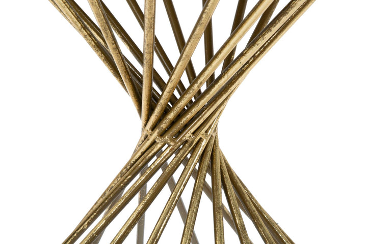 Glam bord i guldfarve, jern, mdf og glas – 42x50 cm