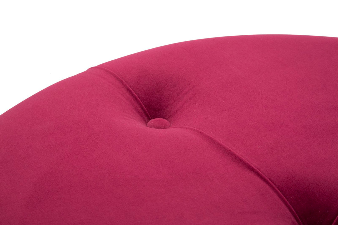 Glam taburet i træ, skum og polyester – 71x41 55x33 cm