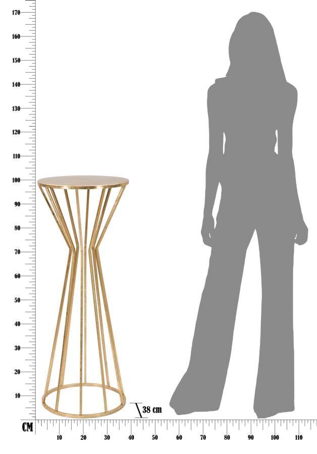 Glam sidebord, guldfarvet, metal – 38x100 cm