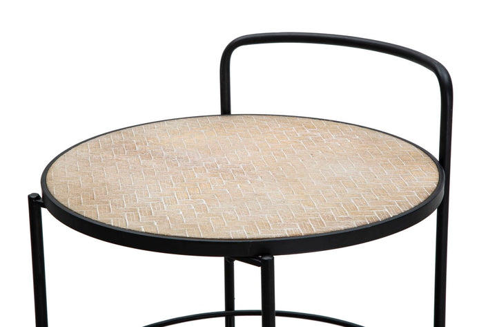 Rullevogn i industrielt look, metal og mdf – 40x41x5 cm