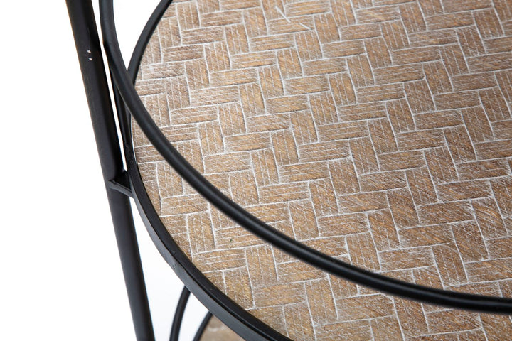 Rullevogn i industrielt look, metal og mdf – 40x41x5 cm