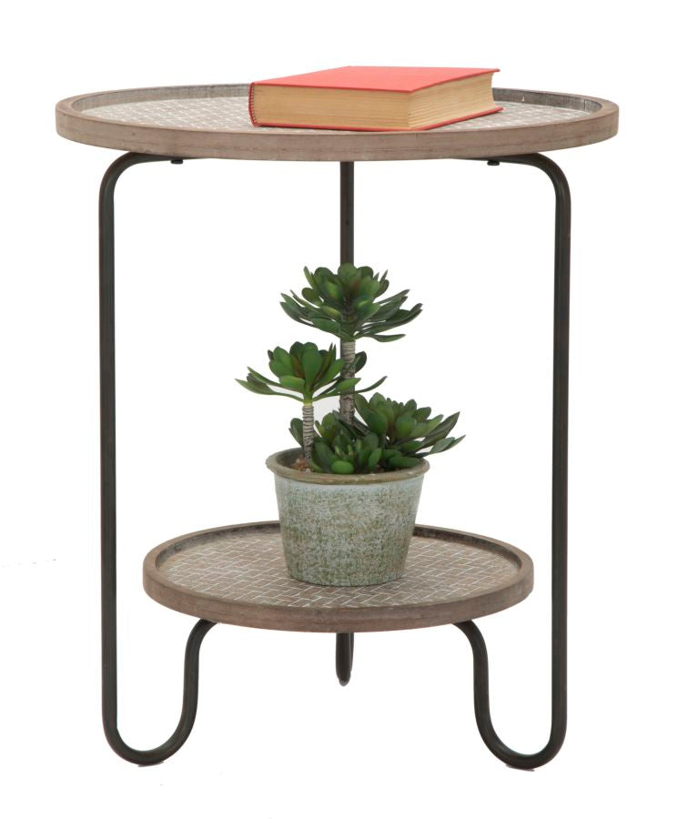 Industrielt bord, jern og mdf – 48x54x5 cm