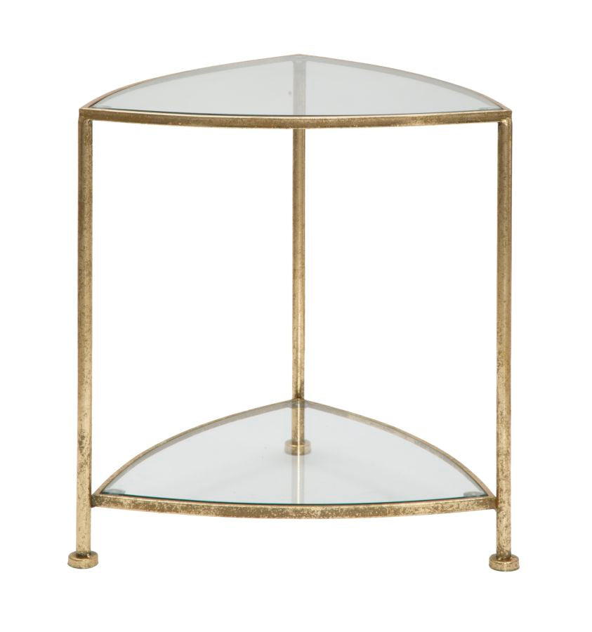 Glam sofabord i jern og glas – 45x45x50 cm