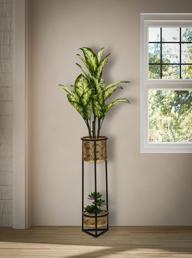 Glam plantestativ i guldfarve, jern – 23x80 cm