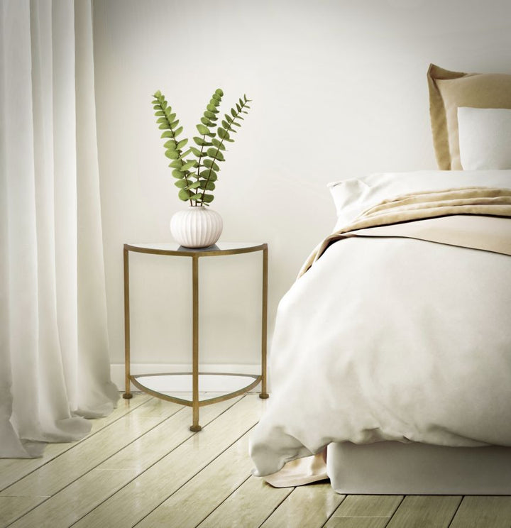 Glam sofabord i jern og glas – 45x45x50 cm