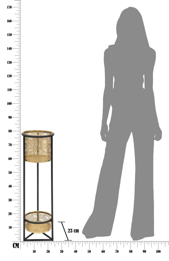 Glam plantestativ i guldfarve, jern – 23x80 cm