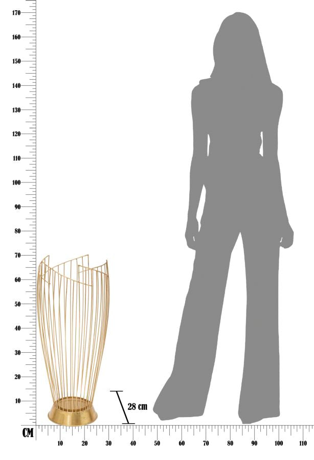 Glam paraplystativer i guldfarve, metal – 28x69 cm