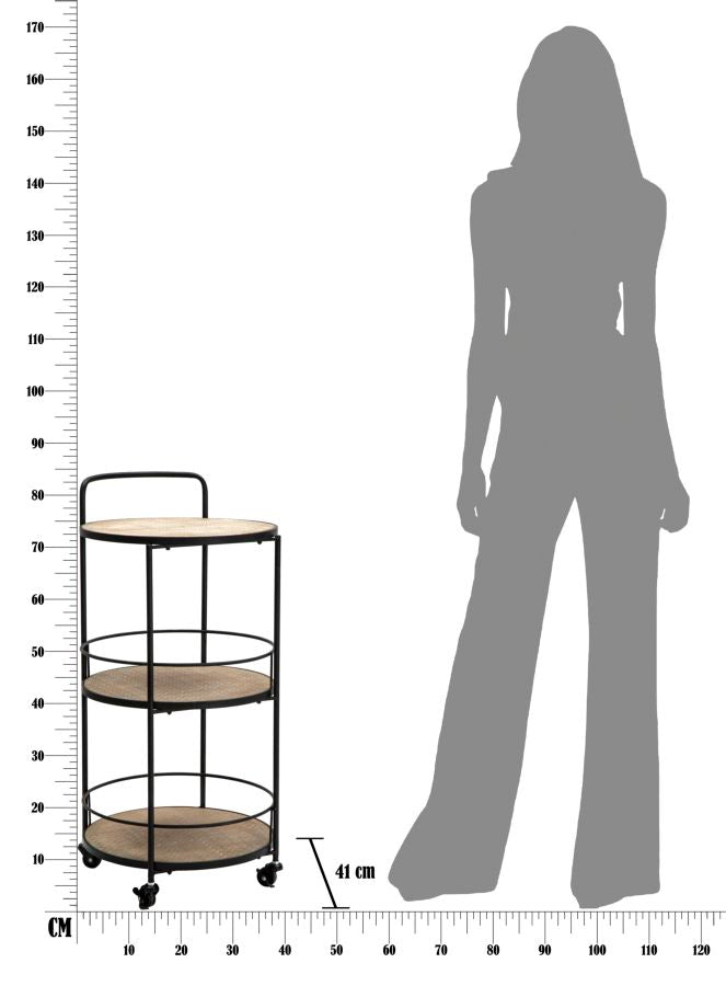 Rullevogn i industrielt look, metal og mdf – 40x41x5 cm