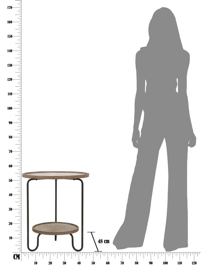 Industrielt bord, jern og mdf – 48x54x5 cm