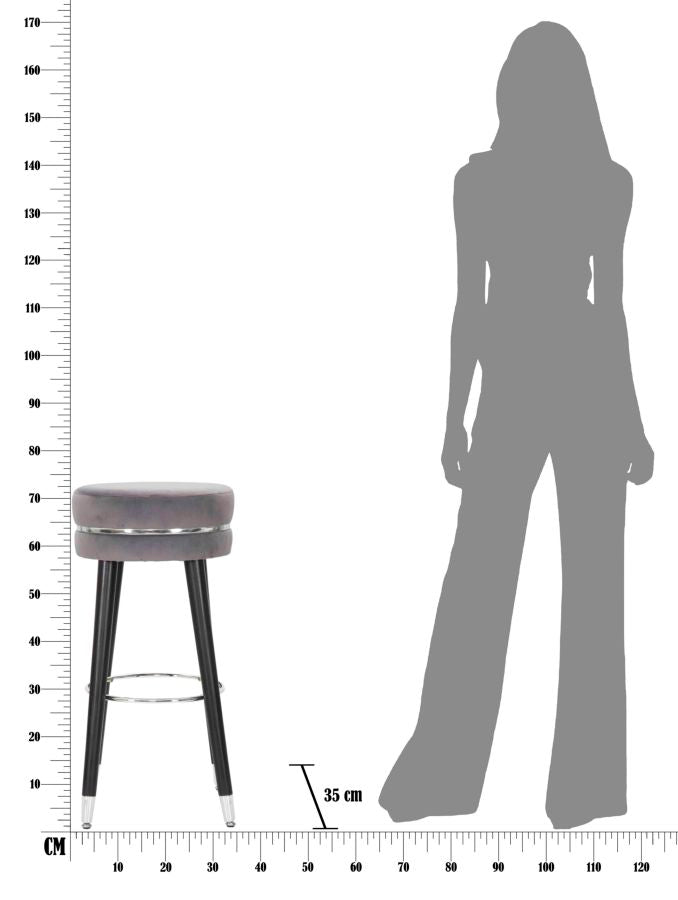 Glam barstol i fyrretræ, metal and polyester – 35x74 cm