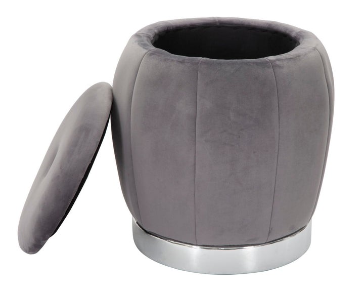 Glam taburet i fyrretræ og polyester – 43x43 cm