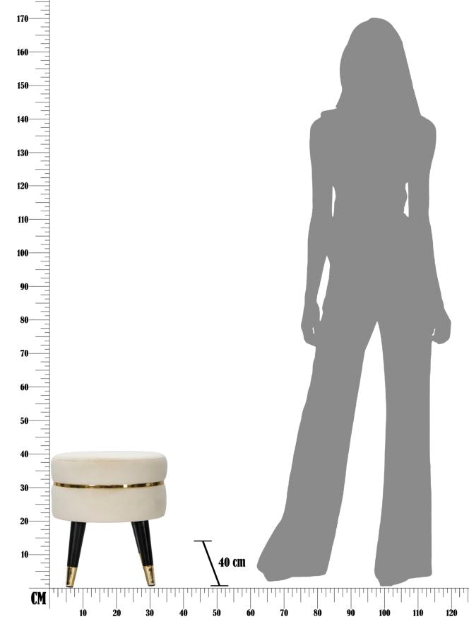 Glam taburet i træ – 35x40x5 cm