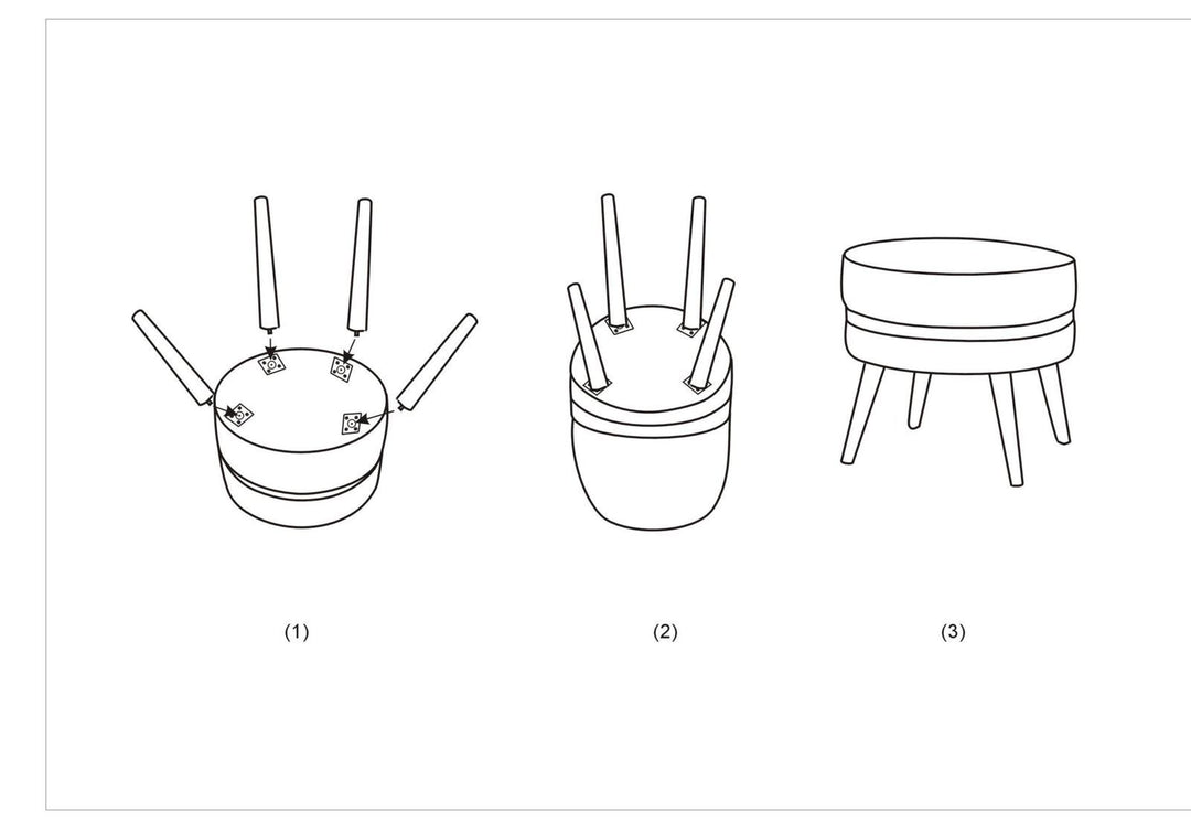 Glam taburet i træ – 35x40x5 cm