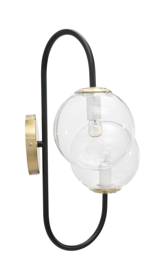 Glam lampe i guldfarve, jern og glas – 36x24x45 cm