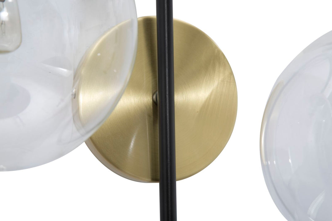 Glam lampe i guldfarve, jern og glas – 36x24x45 cm