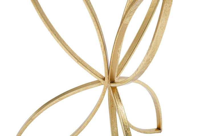 Glam sidebord i guldfarve, metal og glas – 35x60 cm