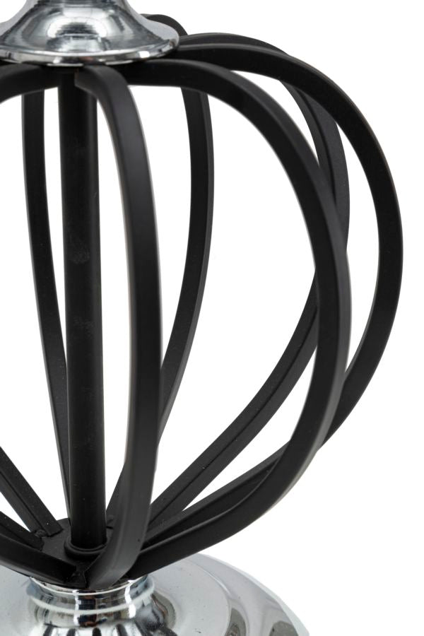 Glam bordlampe i sort, metal, pvc og stof – 28x44x5 cm