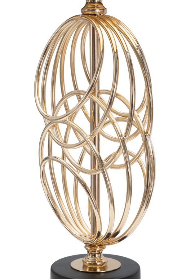 Glam bordlampe i sort og guldfarve, metal og stof – 20x58x5 cm