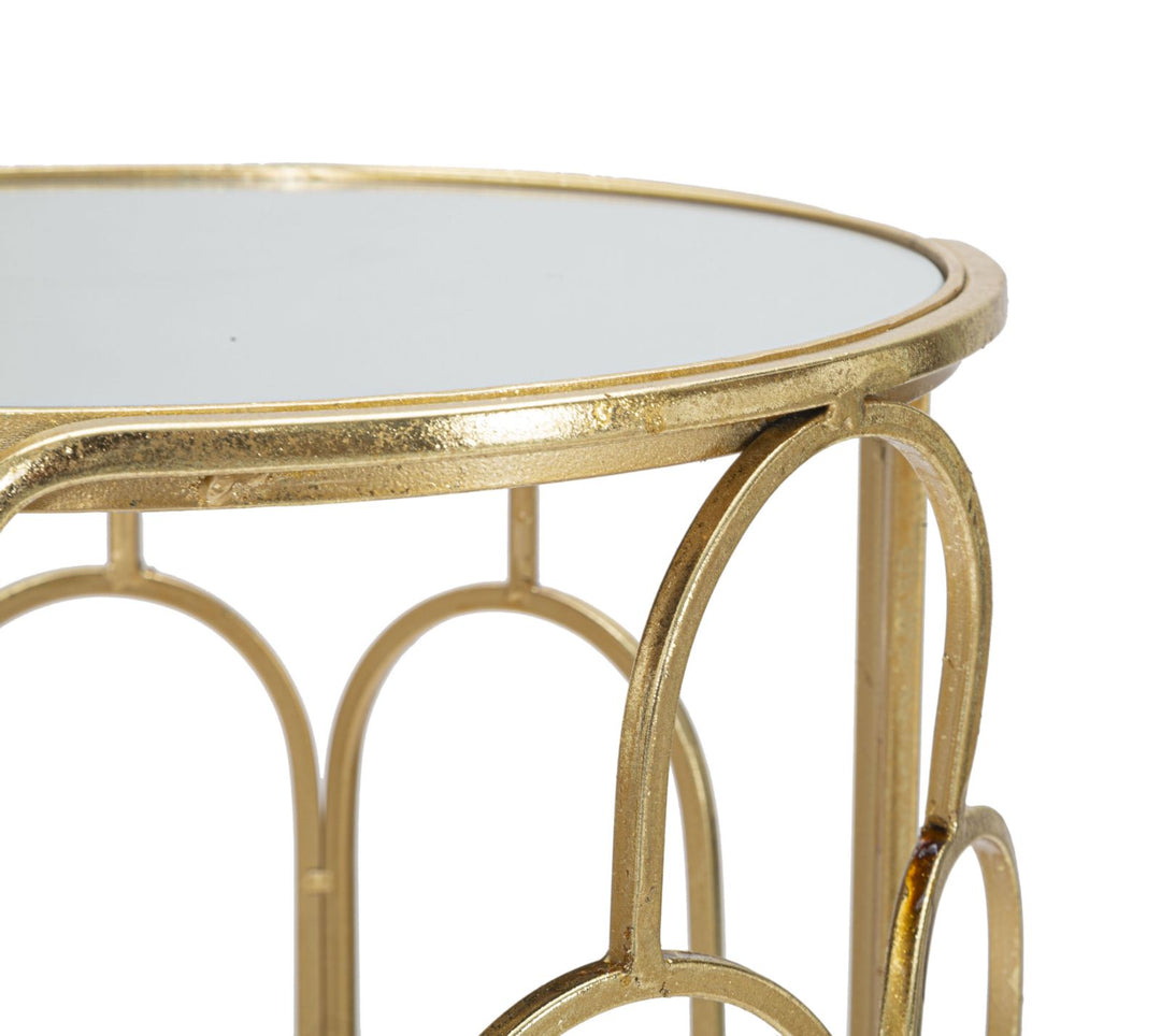 Glam plantestativer i guldfarve, metal og glas – 36x5x70 og 31x60 cm