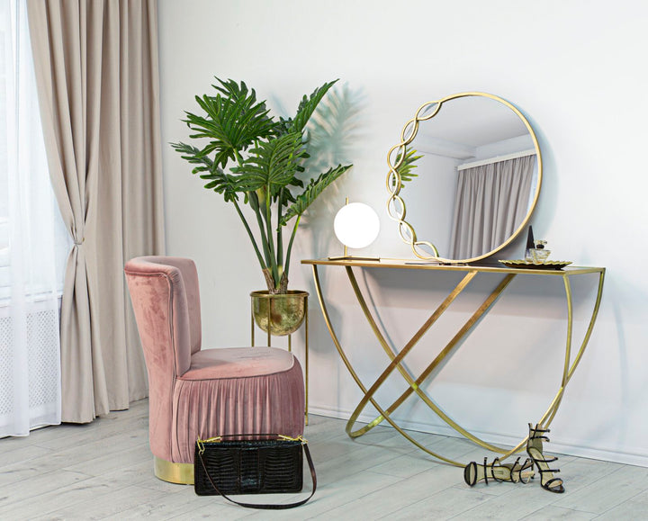 Glam konsolbord i jern, mdf – 120x40x79 cm