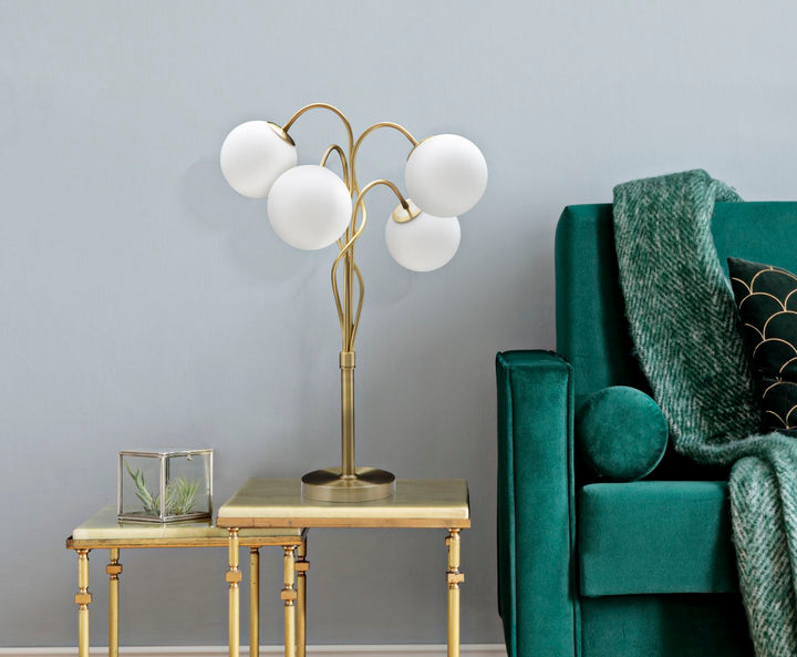 Glam lampe i guldfarve, jern ang glas – 53x74 cm